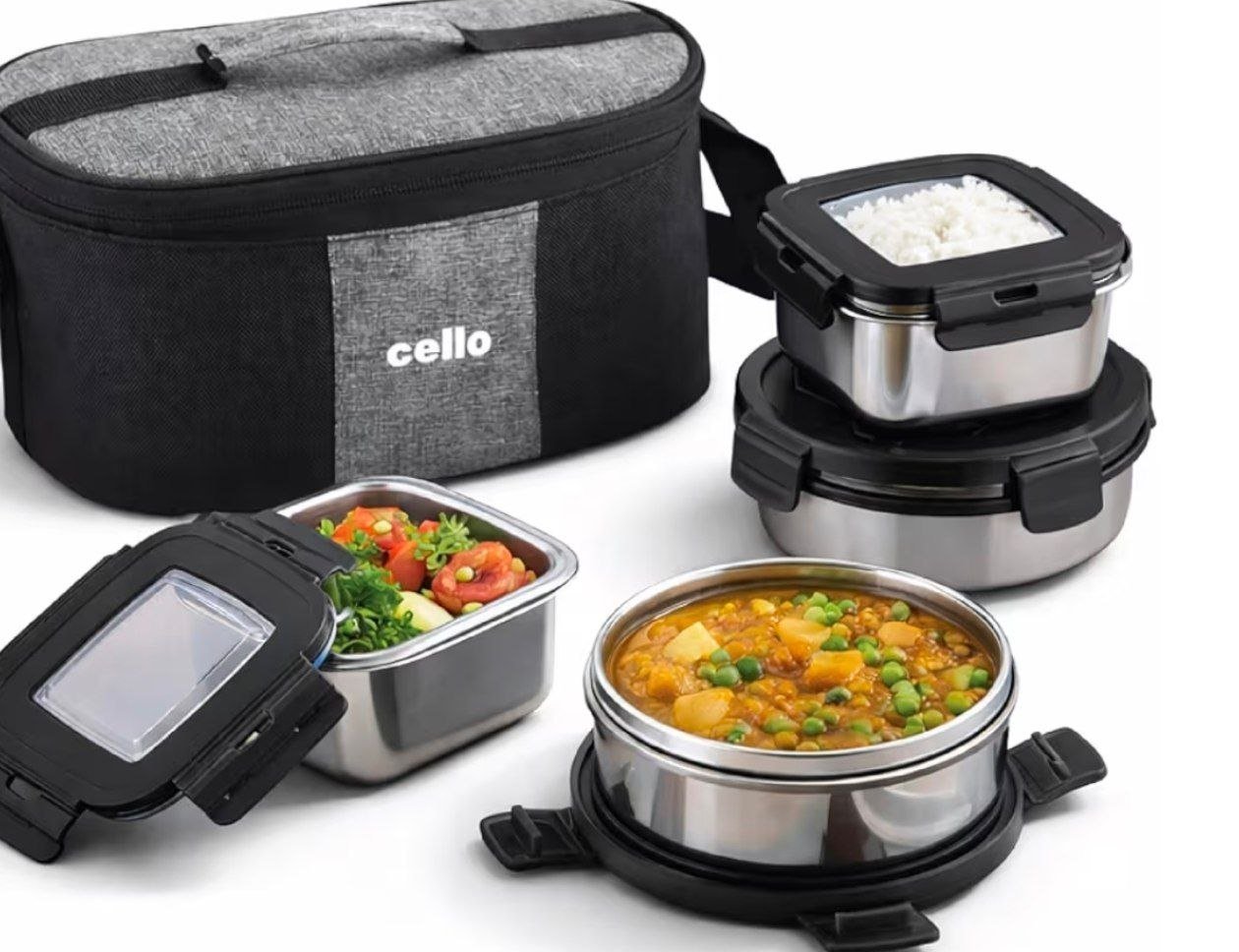 Cello Set Of 4 Pcs Stainless Steel Lunch Box 35