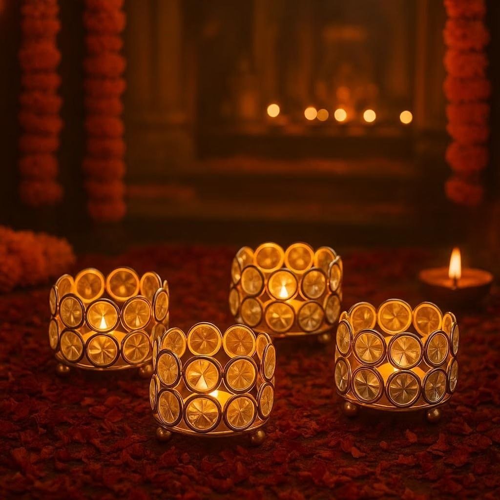Centralit Crystal Tealight Candle Holder For Home 