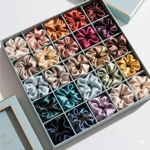 Cerrito Satin Silk Hair Scrunchies For Women 
