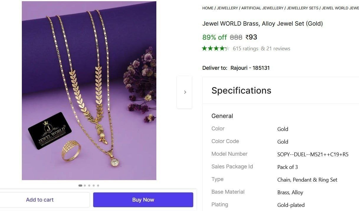 Chain Pendent And Ring Set 93