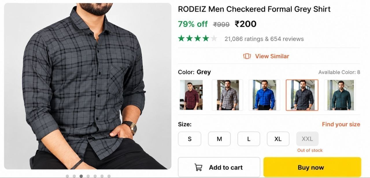 Checkered Formal Grey Shirt 200
