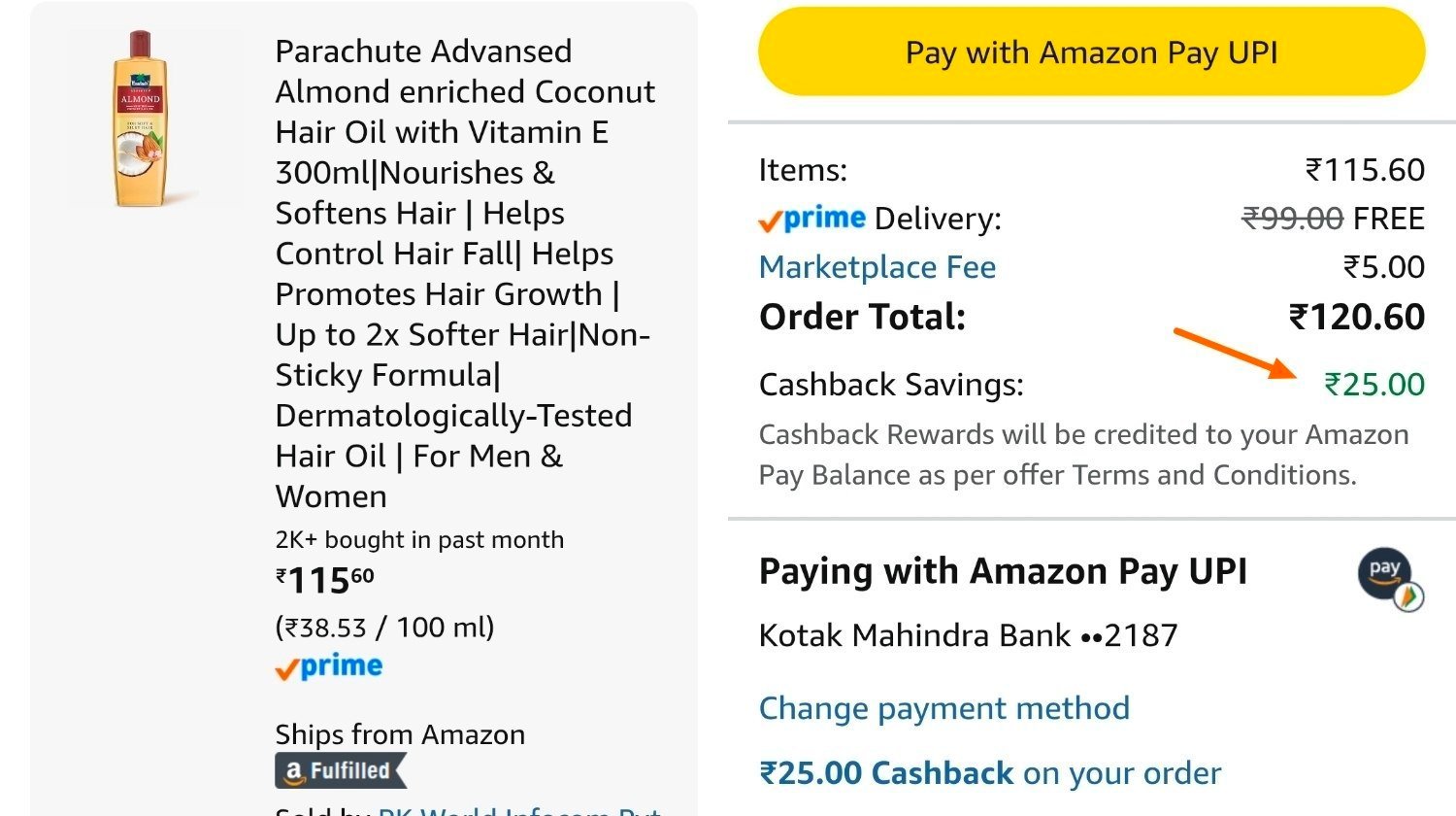 Claim - Then Buy - 25 Cashback Pay Using Amaz