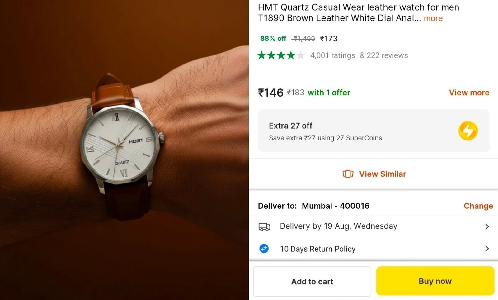 Classic Analog Watch At 173