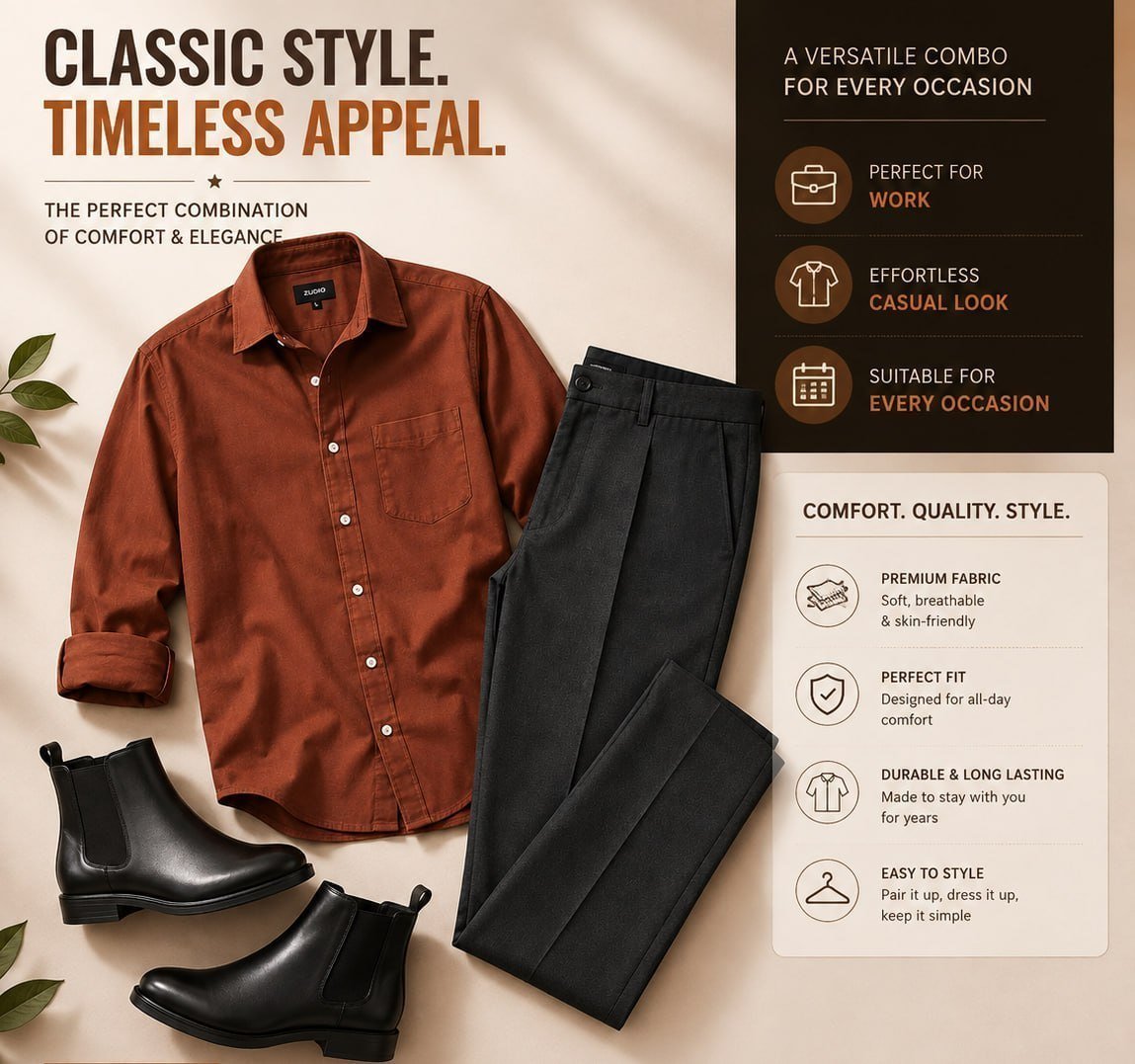 Classic Looks Shirt 799trouser 749boots 569
