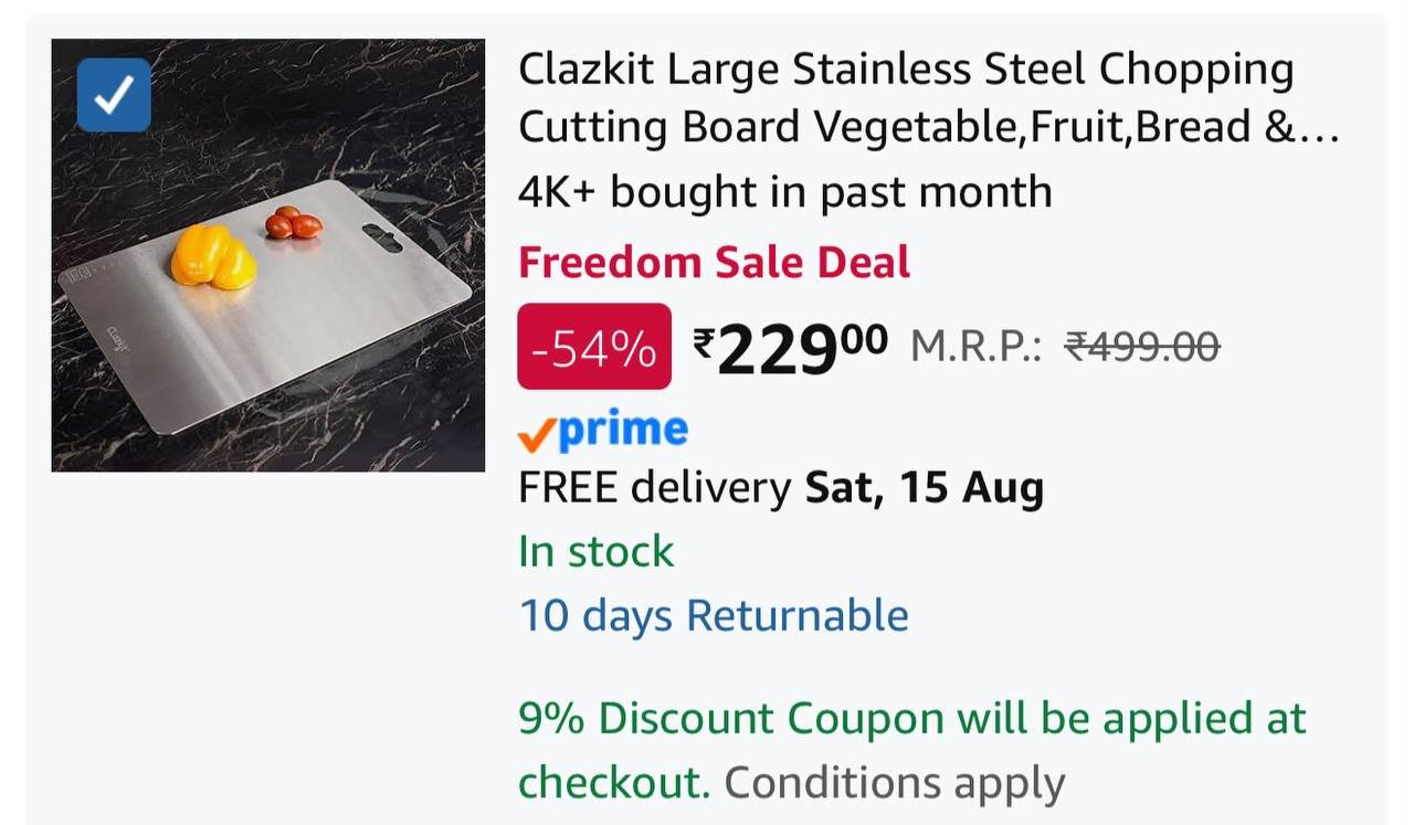 Clazkit Large Stainless Steel Big Chopping Bo