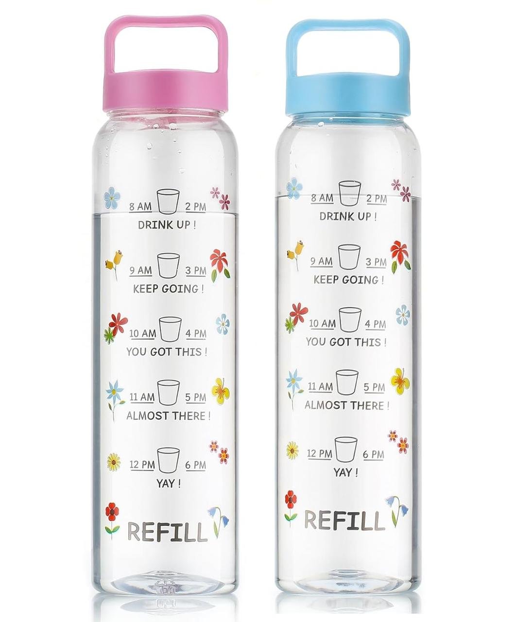 Clazkit Plastic Motivational 1000ml Water Bot