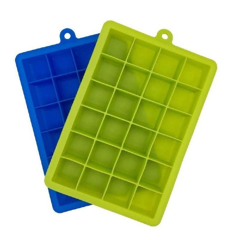 Clazkit Silicone Ice Cube Trays 2 Pcs Square 