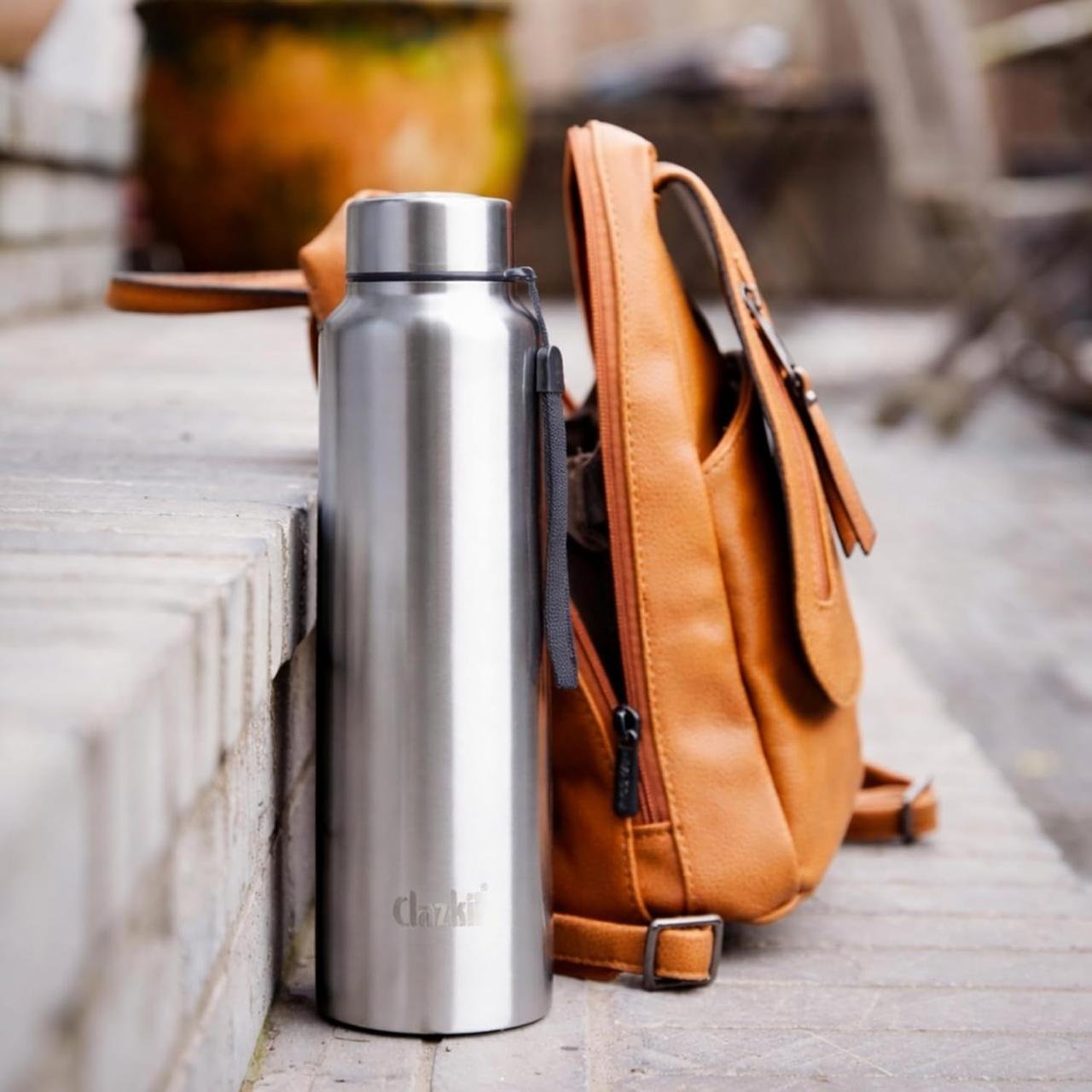 Clazkit Water Bottle Stainless Steel Sports F