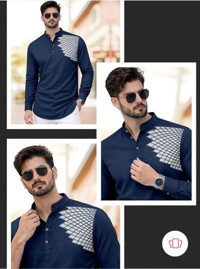 Clothing Veda Men Geometric Printed Kurta 477 Mrp 
