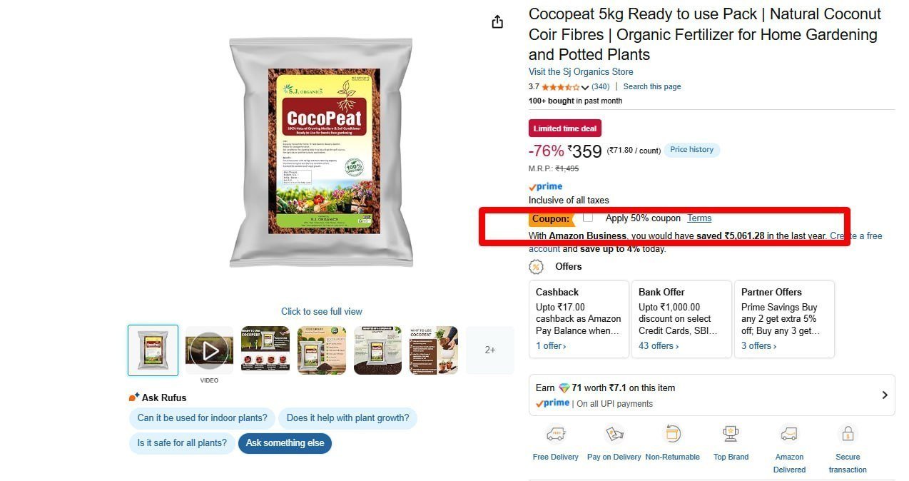 Cocopeat 5kg Ready To Use 50