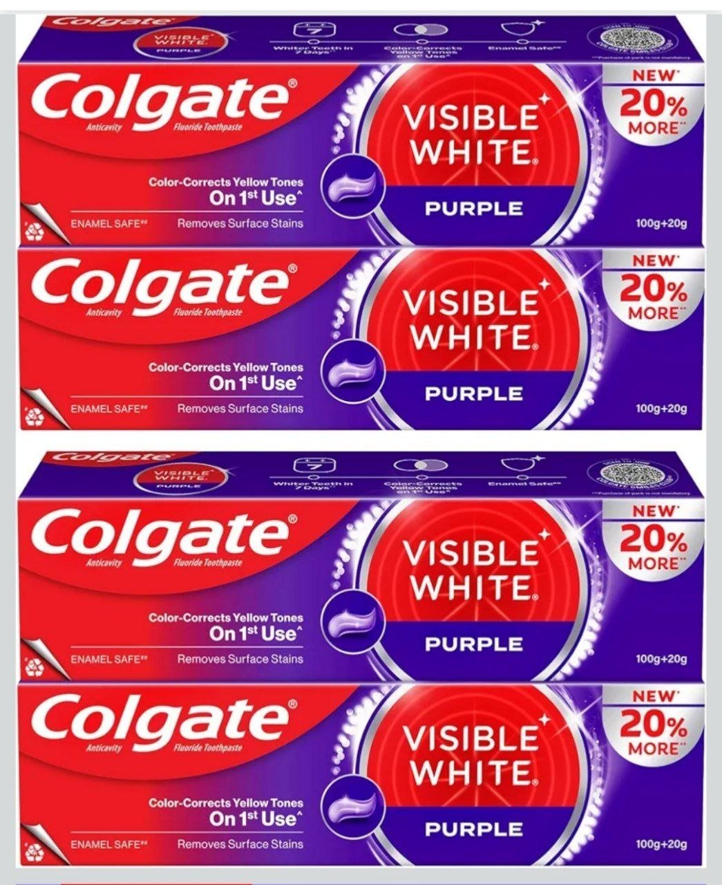Colgate Visible White Purple Toothpaste Color