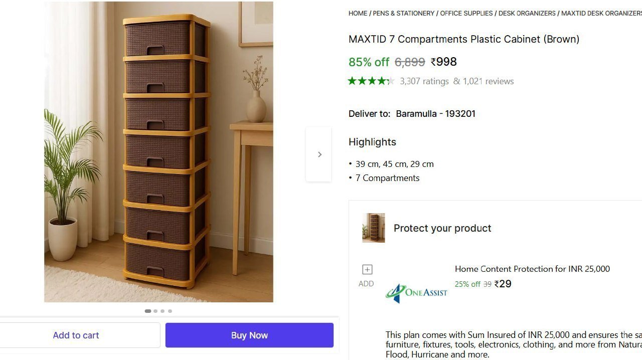 Compartments Plastic Cabinet (brown) 998