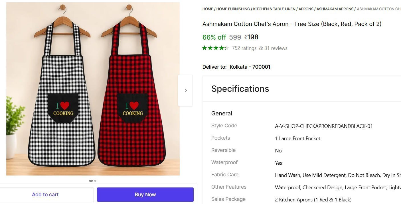 Cotton Chef S Apron - Size (pack Of 2) 198