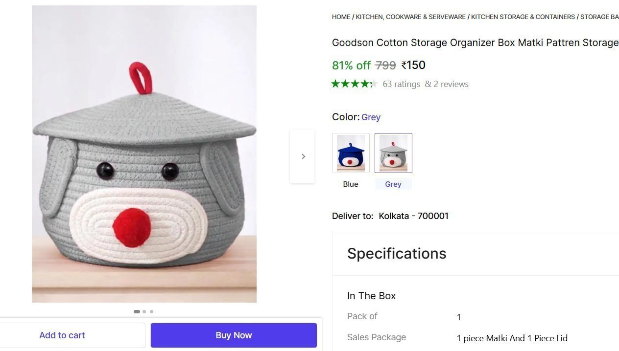 Cotton Storage Organizer Box 150