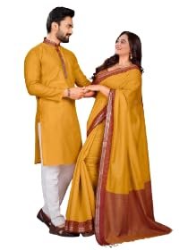 Couple Combo Set Saree And Kurta Matching Com