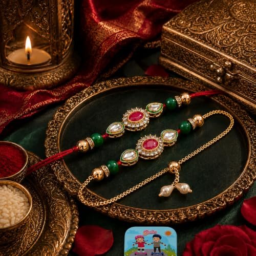 Craftvatika Rakhi Set For Brother And Bhabhi 