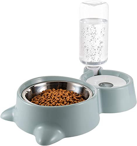 Credly Double Bowl Water And Food Cat Feeder Detac