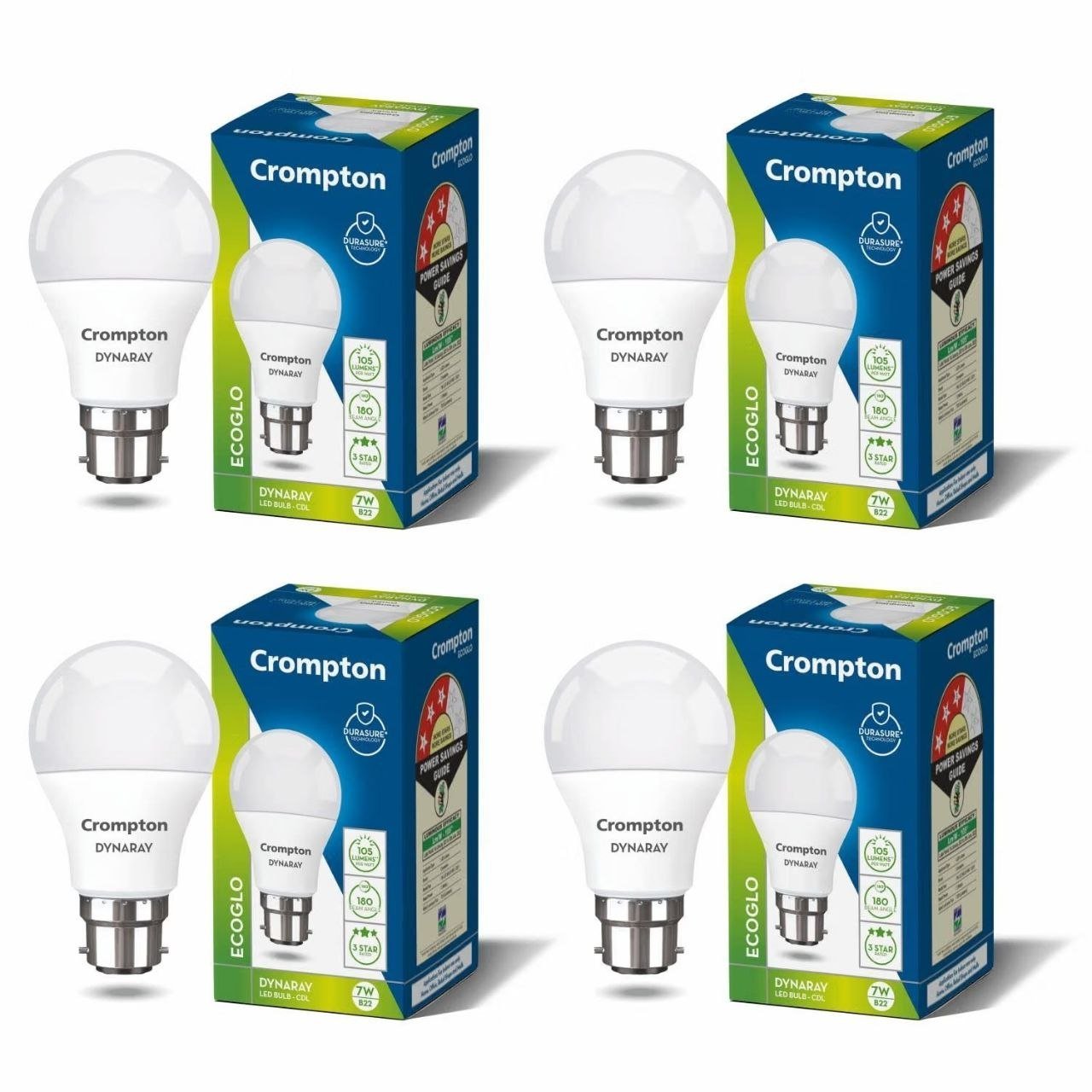 Crompton Dyna Ray 7w Round B22 Led Cool Day L