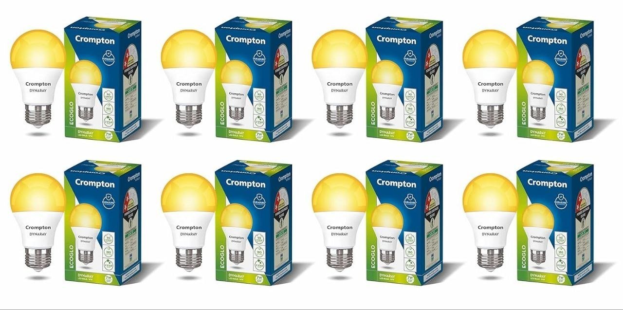 Crompton Dyna Ray 7w Round E27 Led Warm White Pack
