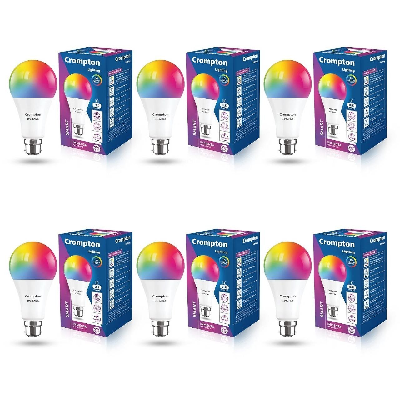 Crompton Immensa 9w Bluetooth Enabled Smart Bulb B