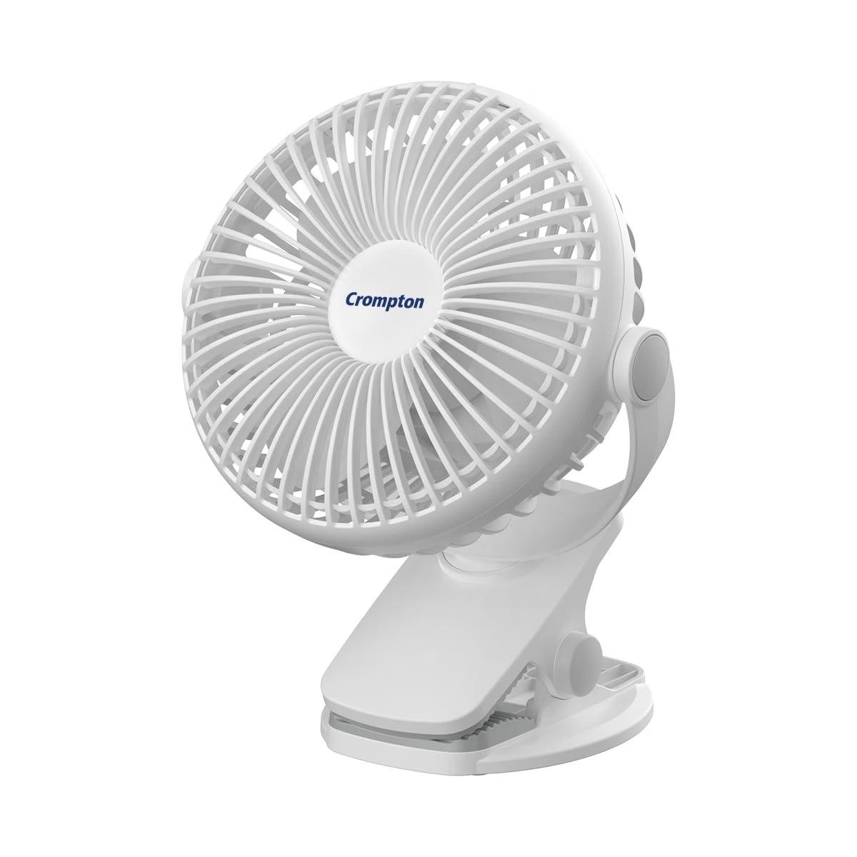 Crompton Siro Rechargeable Clip Fan 100mm Saf