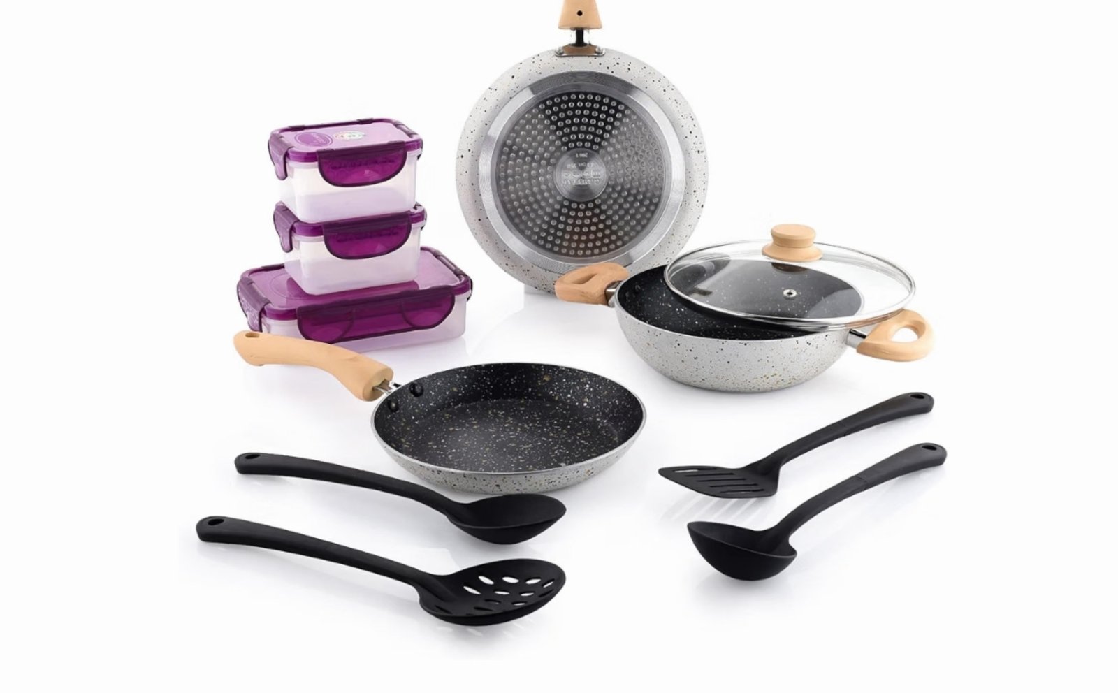 Crystal Aluminum 11 Pcs Non Stick Cookware Se