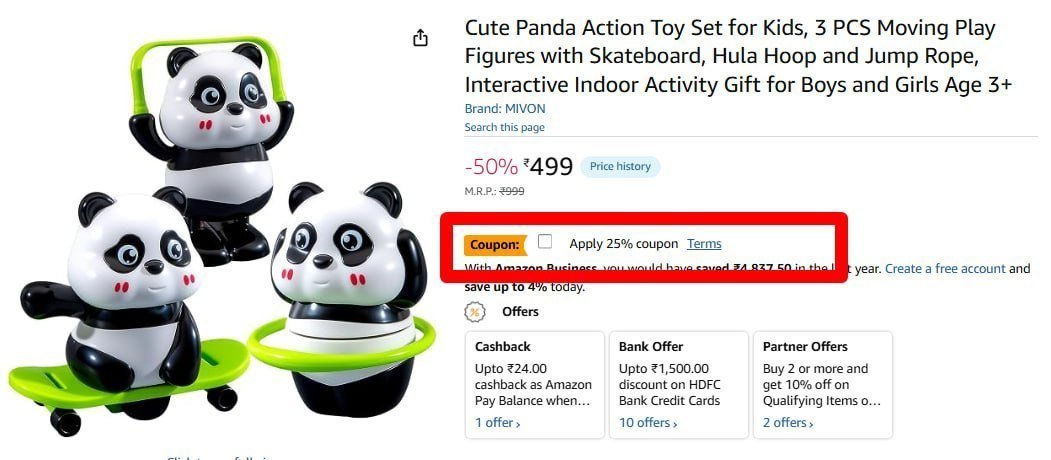 Cute Panda Action Toy Set Of 3 374 25