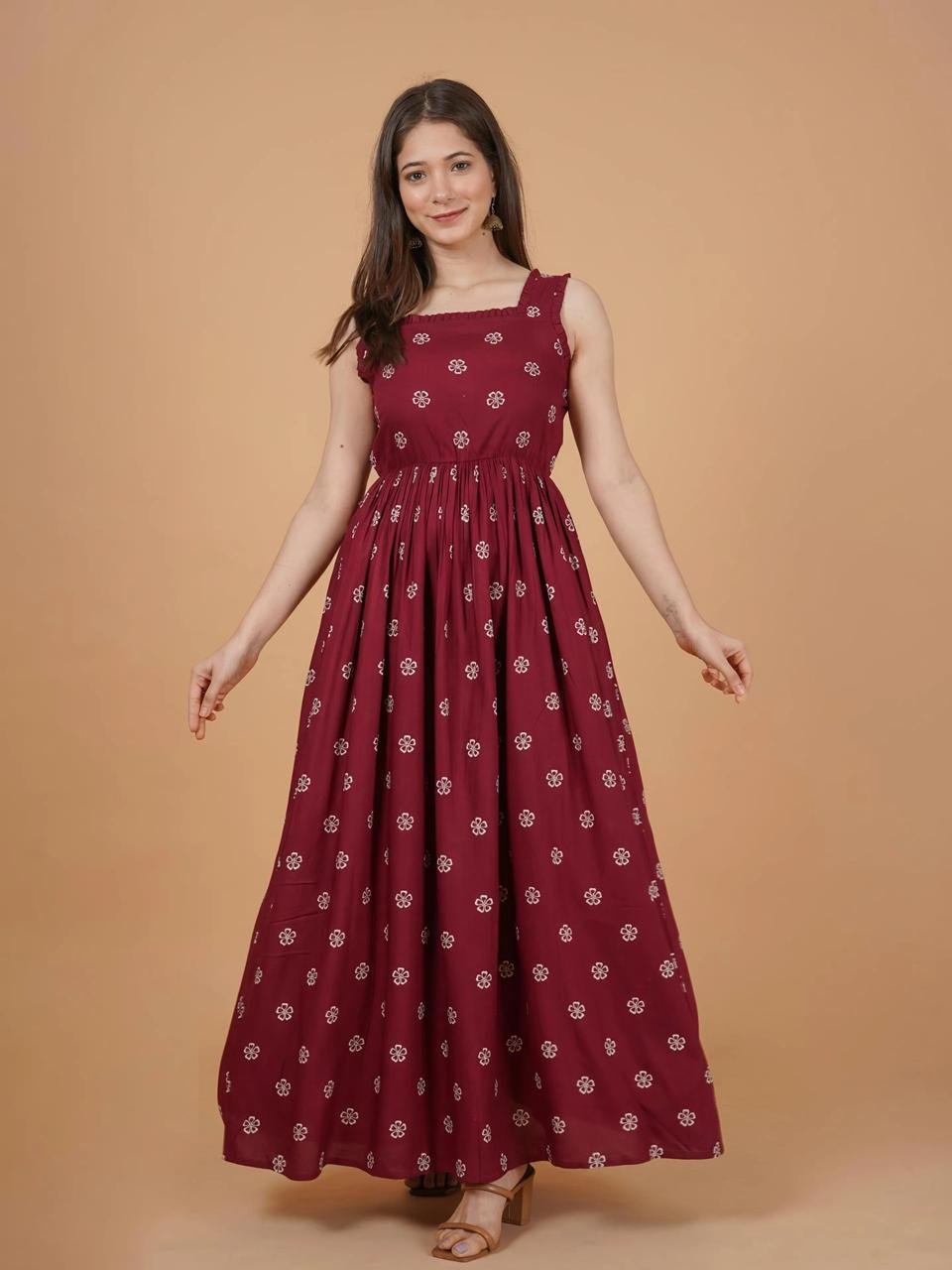 Daevish Women Fit And Flare Multicolor Midi C
