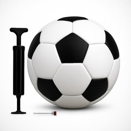 Daffed Black White Football With Pump (size-5 Socc
