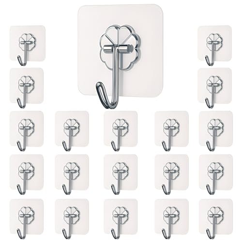 Daluci Self Adhesive Wall Hooks - 20 Pcs Heav