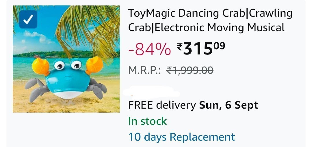 Dancing Crab Electronic Moving Musical Toy Wi