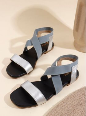 Denill Colourblocked Round Toe Leather Open T