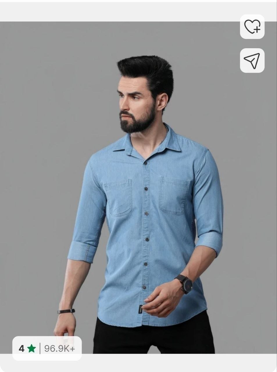 Denim Style Causal Shirt Flat 74