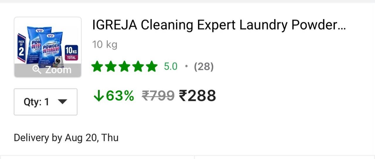 Detergent Powder 10kg At 288