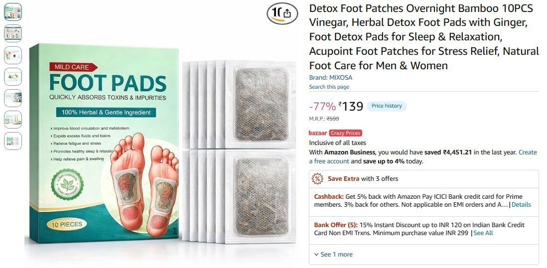 Detox Foot Pads 10 Pcs 139