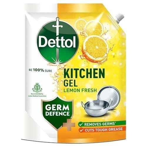 Dettol Dishwash Liquid And Kitchen Gel Cuts Tough 