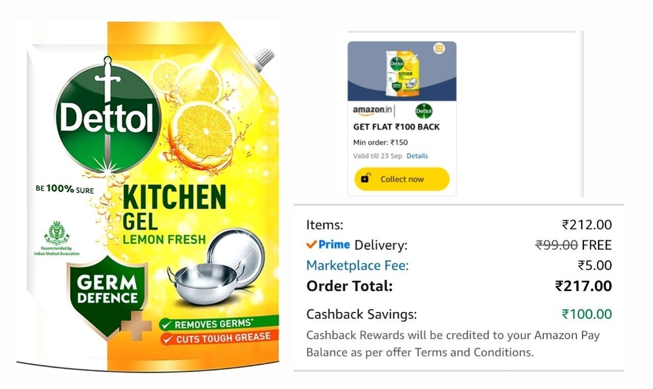 Dettol Dishwash Liquid Gel 1500ml 117spin Col