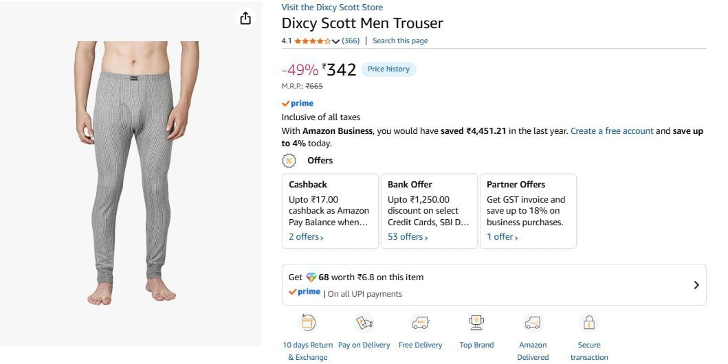 Dixcy Scott Men Trouser 342