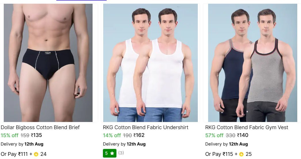Dollar Innerwear From 135