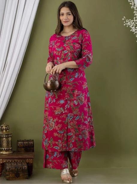 Doongari Wala Women Floral Printed Pure Cotton Kur