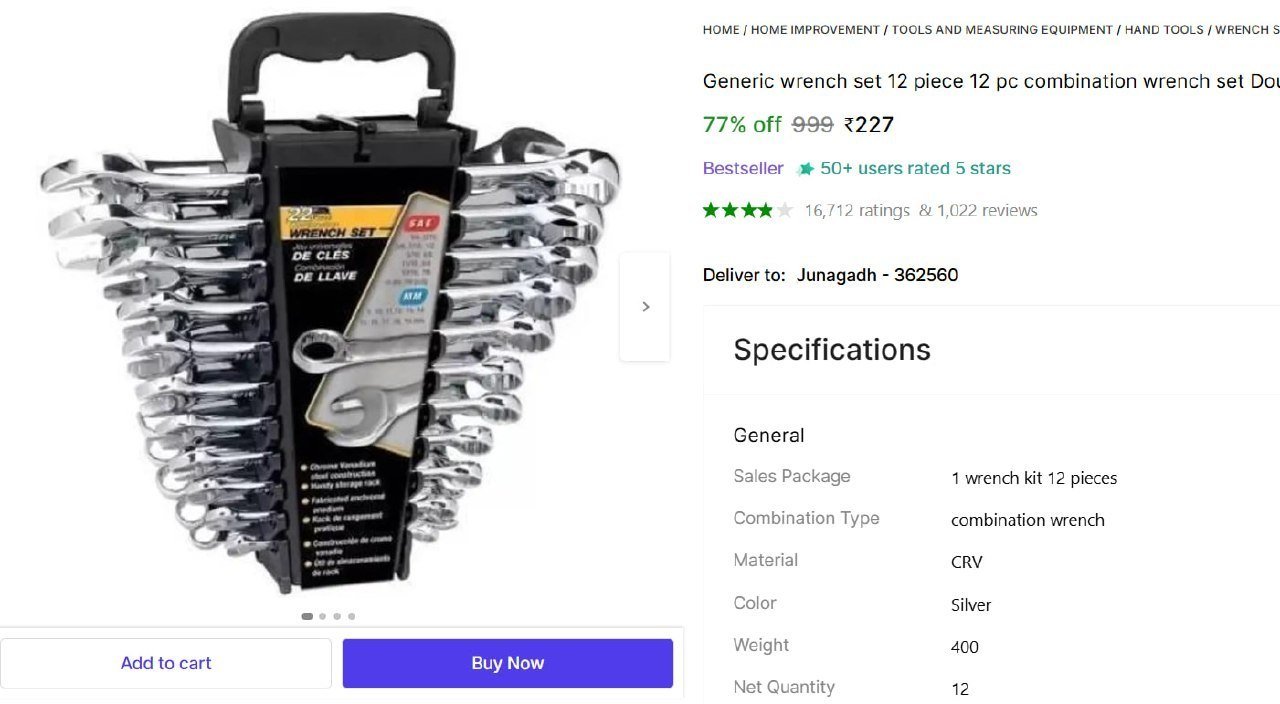 Double Sided Combination Wrench (pack Of 12) 