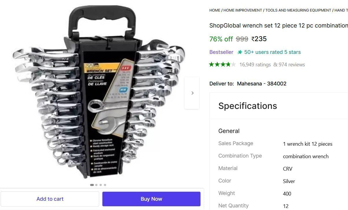 Double Sided Combination Wrench (pack Of 12) 