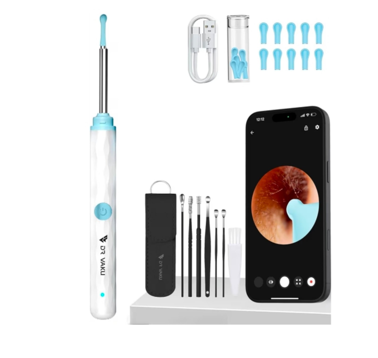 Dr Vaku Earocam Ear Cleaner Earwax Removal Tool With Extra Cleaning Kit
