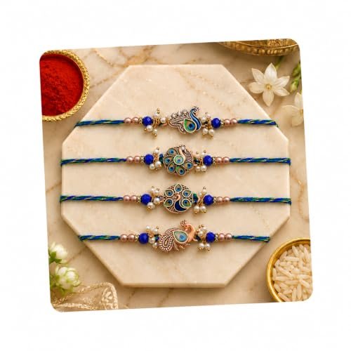 Dreamica Set Of 4 Rakhi For Brother Designer 