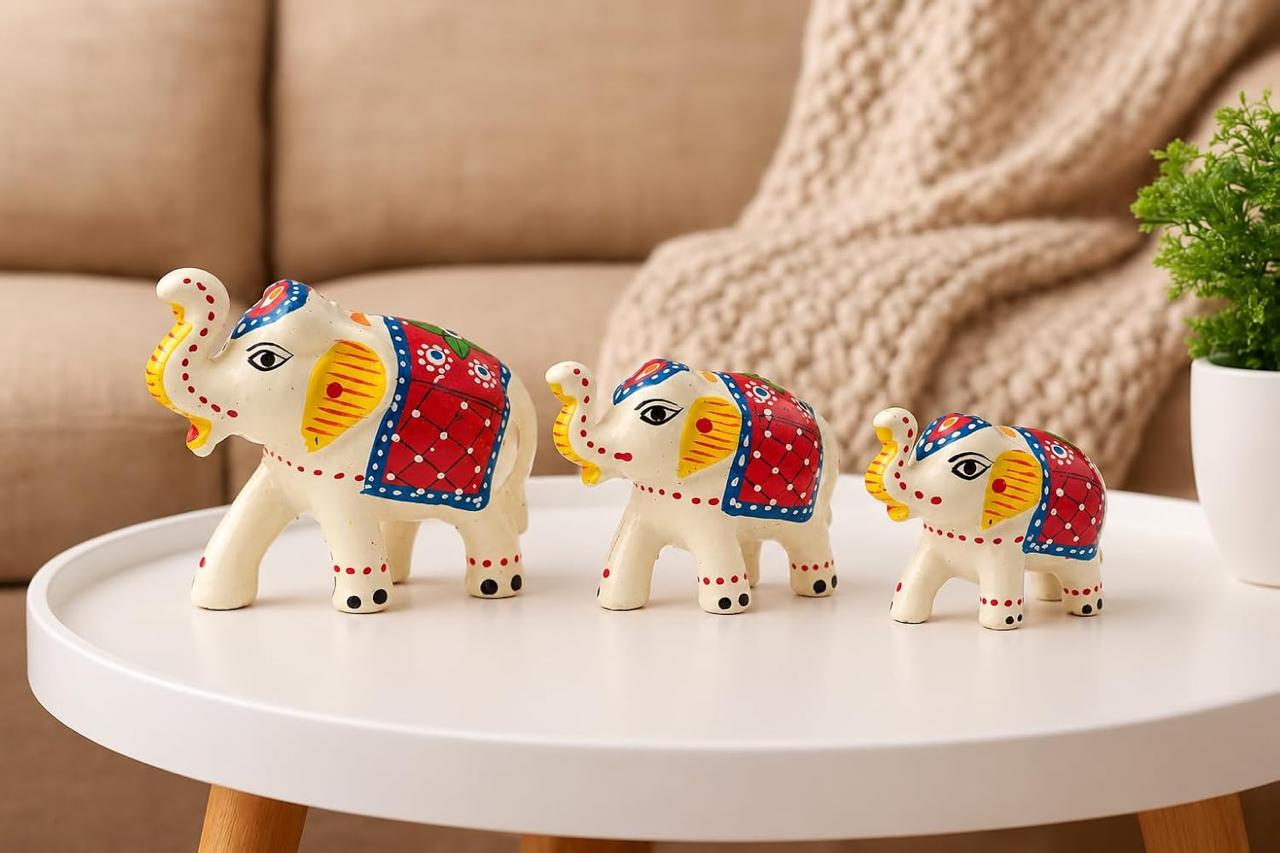 Dreamkraft Paper Mache Elephant Showpiece Ido
