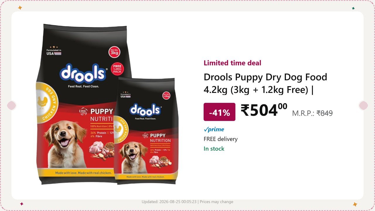 Drools Puppy Dry Dog Food 4 2 Kg 504