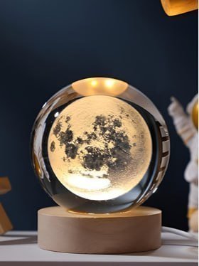 Earthcraft 3d Crystal Moon Table Lamp 167 Mrp