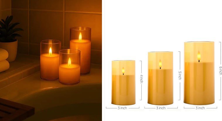 Earthcraft Set Of 3 Flameless Led Candles 599