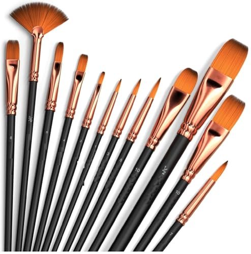 Eclet Set Of 12 Professional Artist Paint Bru