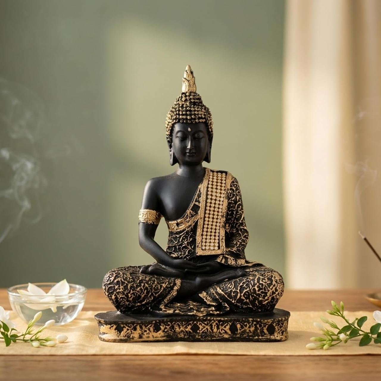 Ecraftindia Black Golden Resin Handcrafted Me